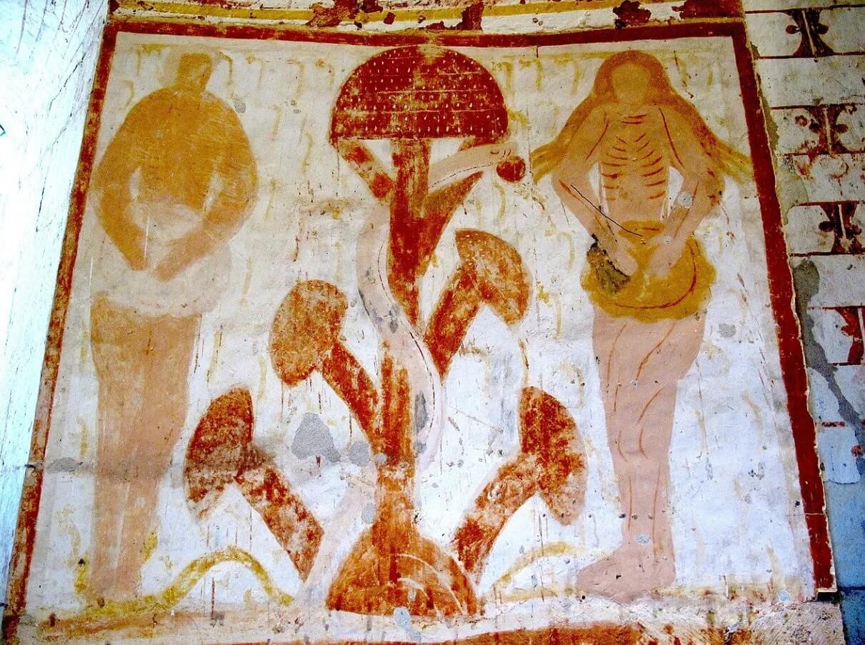 Plaincourault_fresco_Garden_of_Eden-jpg-1280×960--10-05-2026_03_37_PM (1) Plaincourault fresco, Garden of Eden, 12th-century chapel of the Knights Hospitaller in Mérigny, Indre, France
