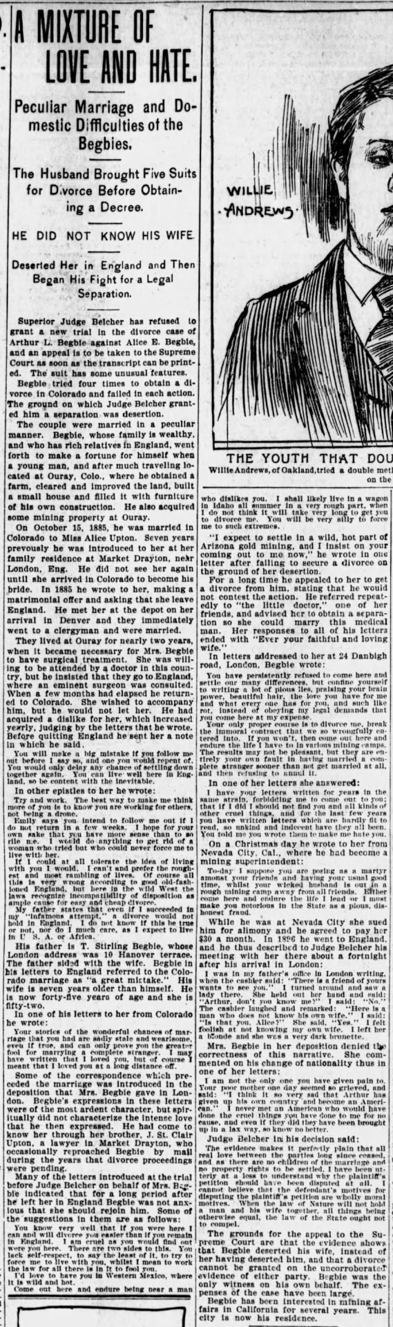 A MIxture of Love and Hate -The San Francisco Examiner·San Francisco, CA 13 Nov 1897